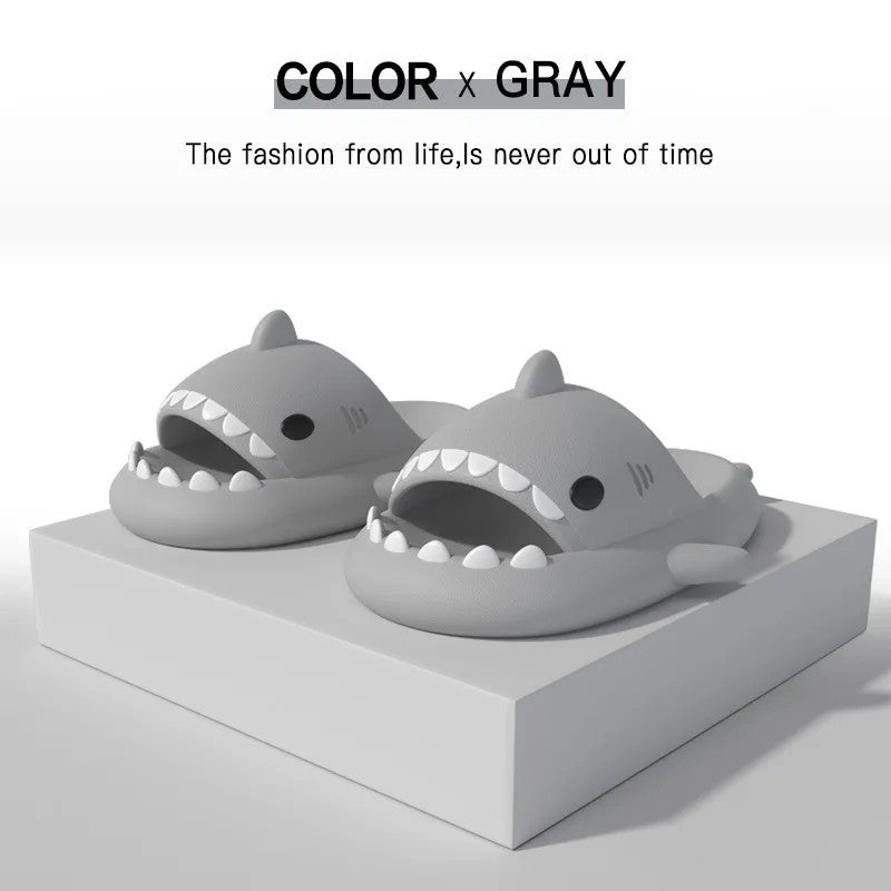 Y&D Summer Shark Insulated Home for Slippers for Men and Women Cute Couple's Design with EVA Outsole Popular Outer-Wear for Use - Image 1