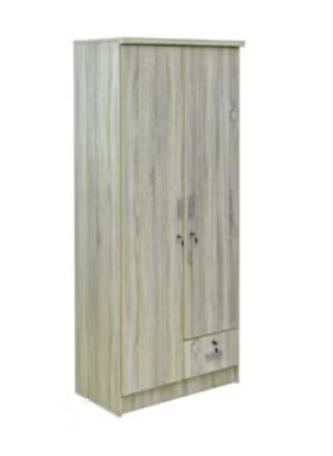 ALWASIT HOME 2 Door Wooden Wardrobe Cabinet Cupboard Engineered Wood With 1 Lockable Drawer Perfect Modern Stylish Heavy Duty  - Image 2