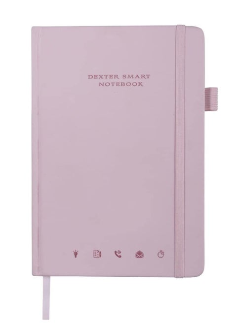 Cuir Ally Dexter Smart Erasable & Reusable Notebook ( Pink), For Goals & Time Management, Includes Pen