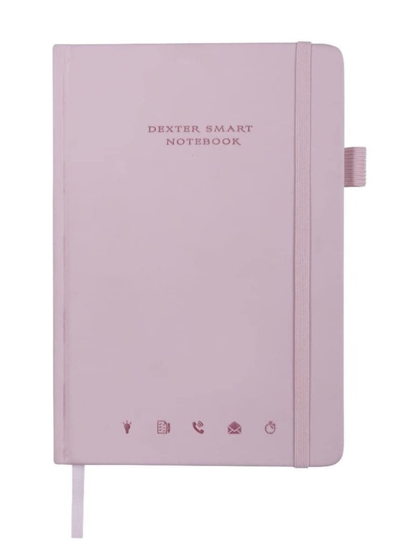 CUIR ALLY - Cuir Ally Dexter Smart Erasable & Reusable Notebook ( Pink), For Goals & Time Management, Includes Pen - Image 1