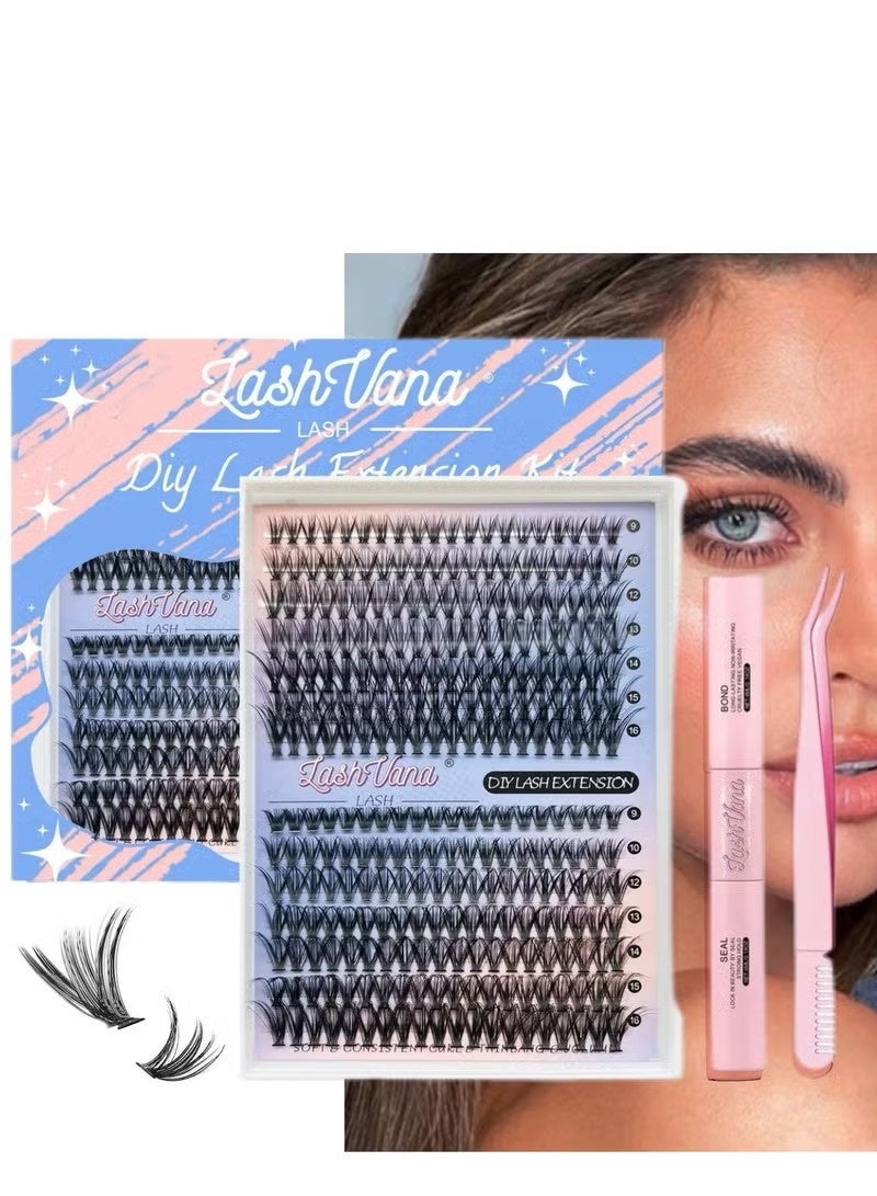 280pcs False Eyelashes,DIY Individual Eyelash Extension Kit,9-16mm Mixed Individual Lashes Cluster, False Eyelash Clusters With Eyelash Brushes And Curlers Kit,Newbie Applicable, Can Be Used Repeatedly, 30d+40d Kit. - Image 2