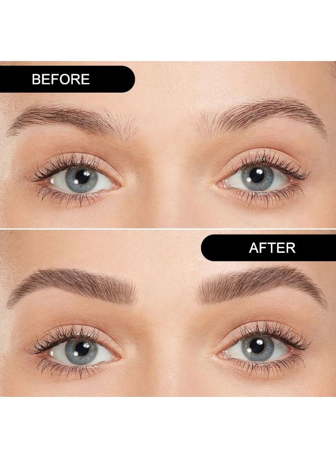 Light Dark Brown Eye Brow Powder Kit for Women, Medium Coffee Eyebrow Powder Palette with Brush& Eyebrow Pencil, Brow Color Filler Get Full Defined Natural Brows - Image 4