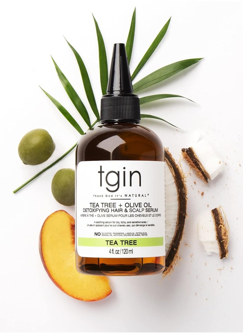 Tgin Thank Good It's Natural Tea Tree & Olive Oil Detoxifying Hair & Scalp Serum - 120ml  - Image 2