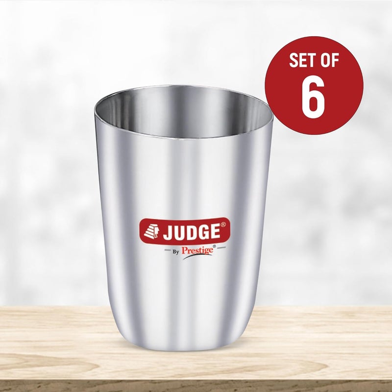 Judge by Prestige Classic Stainless Steel Tumblers 6 Pc Set Each 300 ml - Image 2
