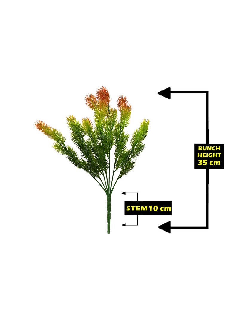 DecoreBugs - DecoreBugs Pair of Artificial Plant Bunches Set of 2 Pine Bunch Without PotHeight 35 cms 14 inchs - Image 1