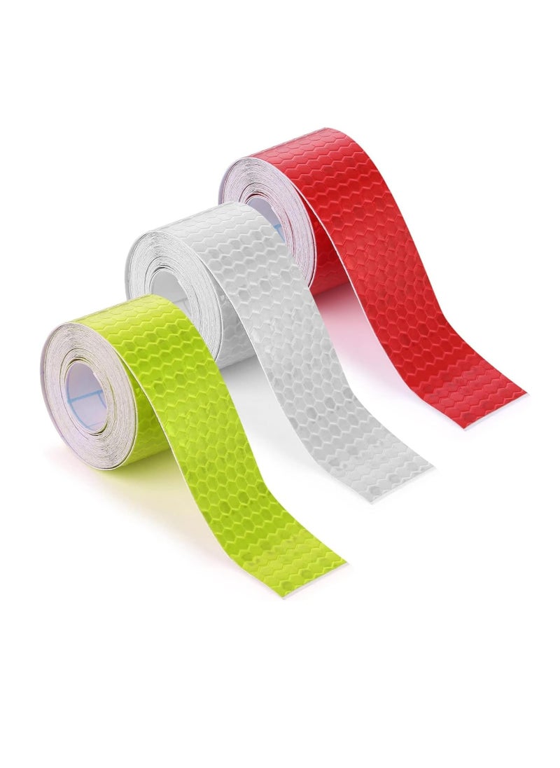 Oasisgalore 3-Pack Reflective Tape: Waterproof, Nighttime Safety for Trailers and Apparel（Silver, Red, Fluorescent Green）  - Image 1