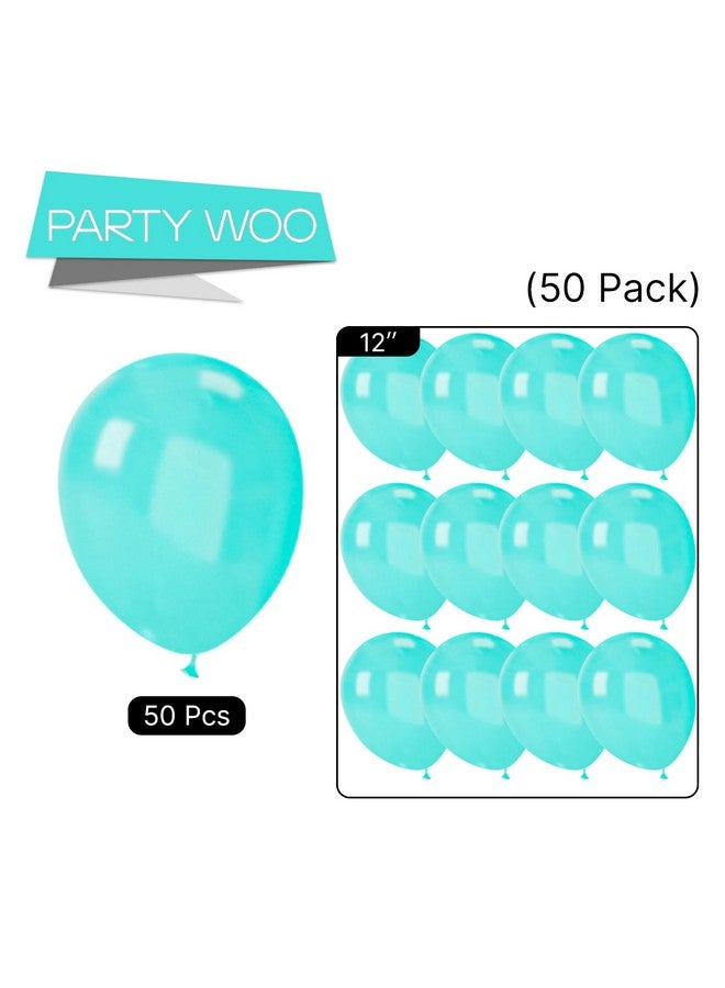 PartyWoo Teal Balloons 50 pcs 12 Inch Pearl Turquoise Aqua Blue Dark Teal Balloons for Graduation Wedding Baby Shower Bridal Shower Gender Reveal Anniversary Birthday Party Decorations Teal-Z13 - Image 5