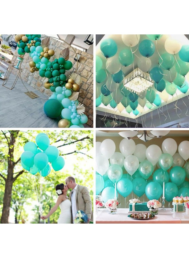 PartyWoo Teal Balloons 50 pcs 12 Inch Pearl Turquoise Aqua Blue Dark Teal Balloons for Graduation Wedding Baby Shower Bridal Shower Gender Reveal Anniversary Birthday Party Decorations Teal-Z13 - Image 3