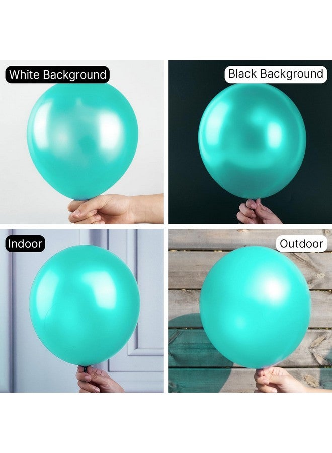 PartyWoo Teal Balloons 50 pcs 12 Inch Pearl Turquoise Aqua Blue Dark Teal Balloons for Graduation Wedding Baby Shower Bridal Shower Gender Reveal Anniversary Birthday Party Decorations Teal-Z13 - Image 2