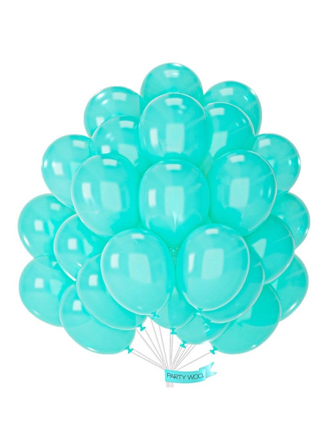 PartyWoo Teal Balloons 50 pcs 12 Inch Pearl Turquoise Aqua Blue Dark Teal Balloons for Graduation Wedding Baby Shower Bridal Shower Gender Reveal Anniversary Birthday Party Decorations Teal-Z13 - Image 1