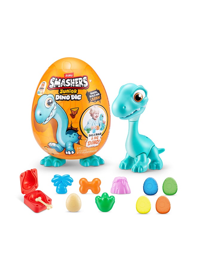 SMASHERS Junior Dino Dig Large Egg, Brontosaur, By ZURU 18+ Surprises, Dinosaur Preschool Toys, Build Construct Sensory Play For Kids  3 Years+  - Image 1