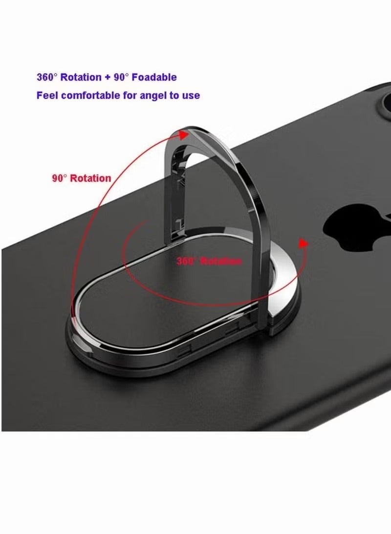 Phone Ring Holder, SYOSI 360 Adjustable Mobile Phone Loop Universal Cell Phone Finger Grip Ring Zinc Alloy Ring Stand for All Smartphones, for Magnetic Car Mount Compatible, Black  - Image 4