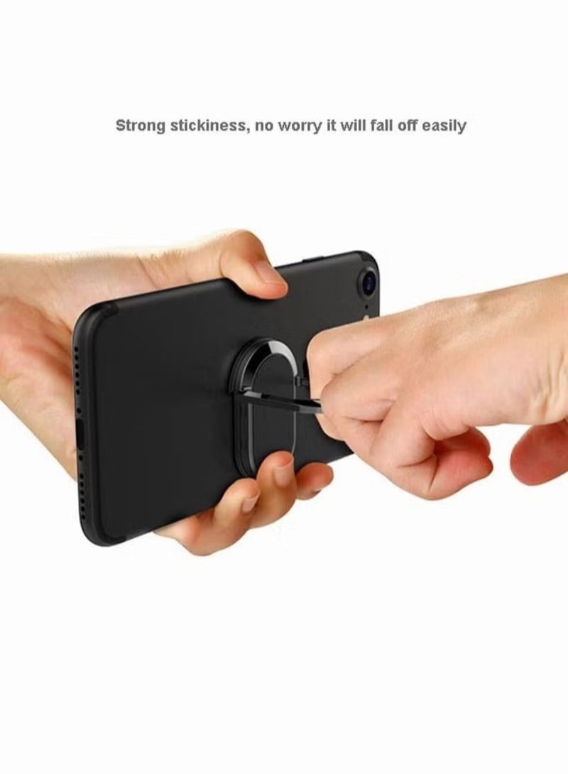 Phone Ring Holder, SYOSI 360 Adjustable Mobile Phone Loop Universal Cell Phone Finger Grip Ring Zinc Alloy Ring Stand for All Smartphones, for Magnetic Car Mount Compatible, Black  - Image 3