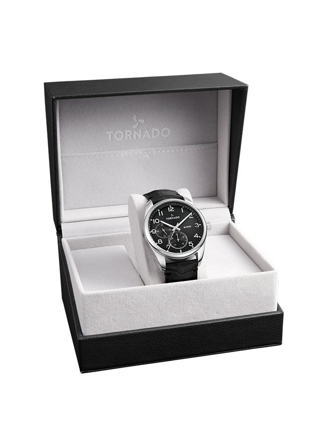 TORNADO Men's Genuine Leather Multi Function Watch T25102-SLBB - 42.5 mm - Image 4