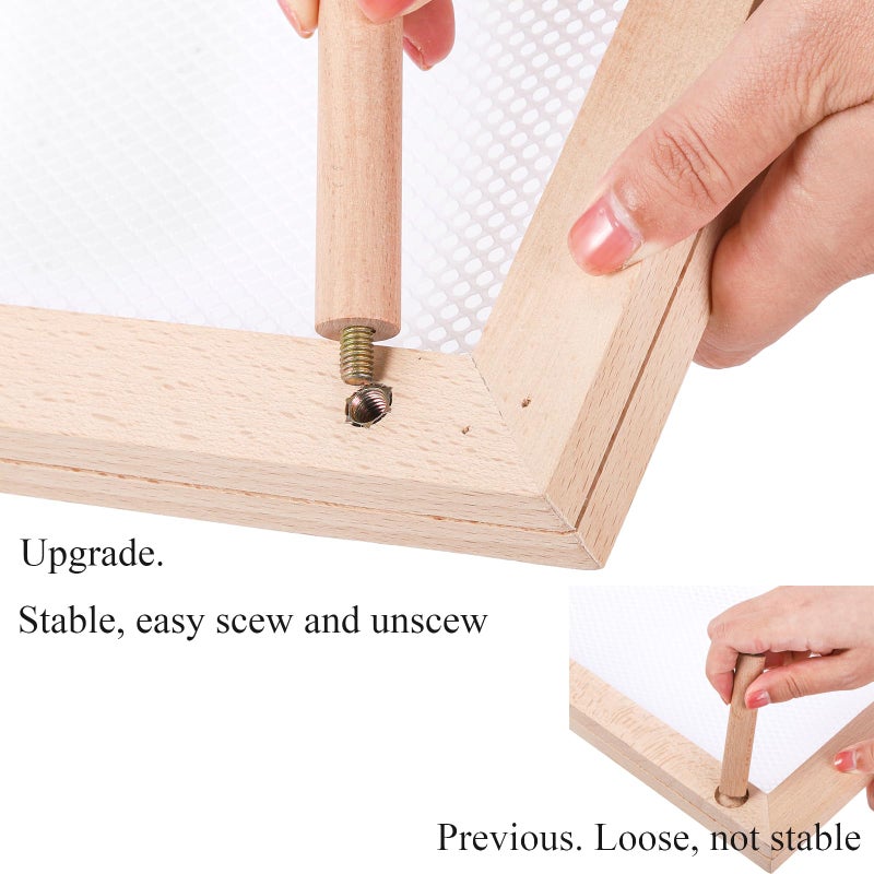 Cedilis Set of 2 Stackable Wood Pasta Herb Drying Rack, Food Dryer Stand with Net for Drying Seeds, Herb, Bud - Image 4