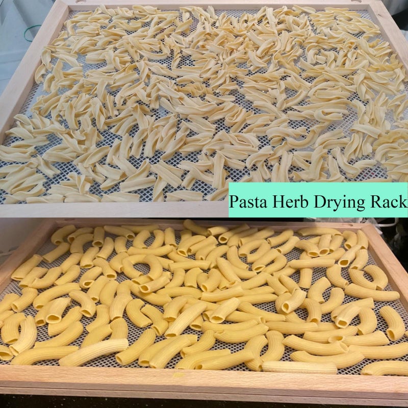 Cedilis Set of 2 Stackable Wood Pasta Herb Drying Rack, Food Dryer Stand with Net for Drying Seeds, Herb, Bud - Image 5