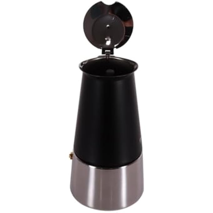 Any Morning Stainless Steel Stovetop Espresso Coffee Maker 300Ml Compact Stovetop Espresso Brewer Moka Pot Stainless Steel Induction Espresso Maker Stainless Steel Espresso Coffee Maker - Image 3