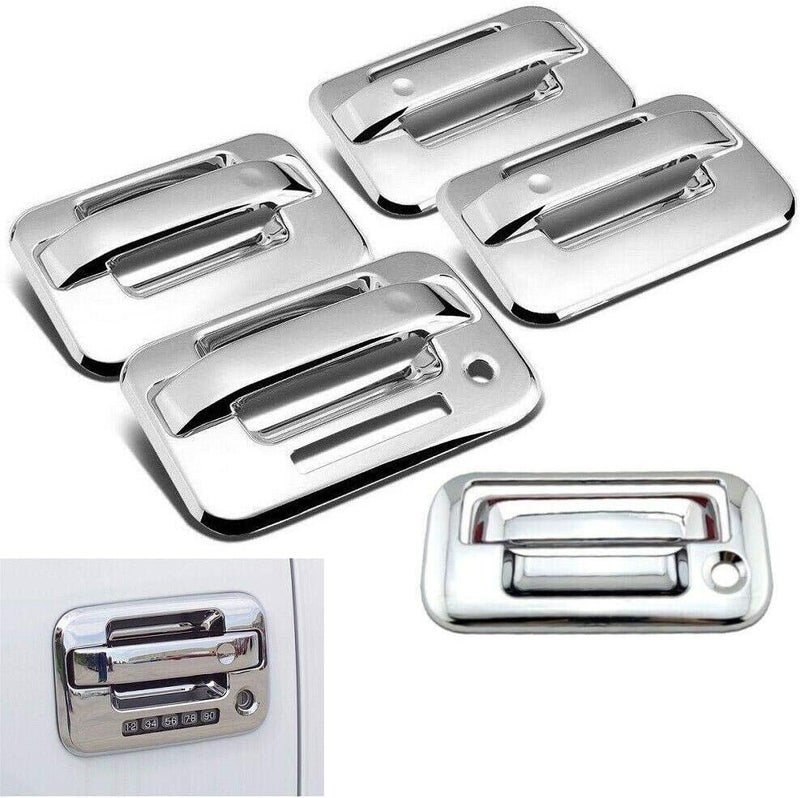 Overun 3-Layer Triple Chrome Plated Side 4 Door Handle Cover with Keypad and Tailgate Cover for 2004-2014 Ford F-150 - Image 2