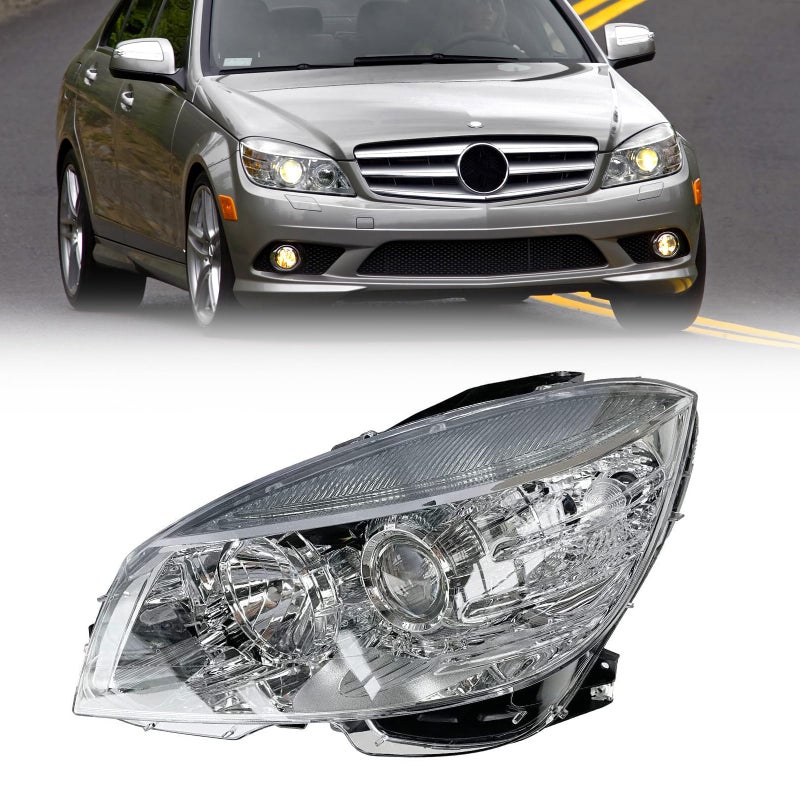 MATMACRO Headlight Assembly for Mercedes Benz W204 C Class Headlamp C300 C230 C350 2008 2009 2010 2011 Left Driver Side