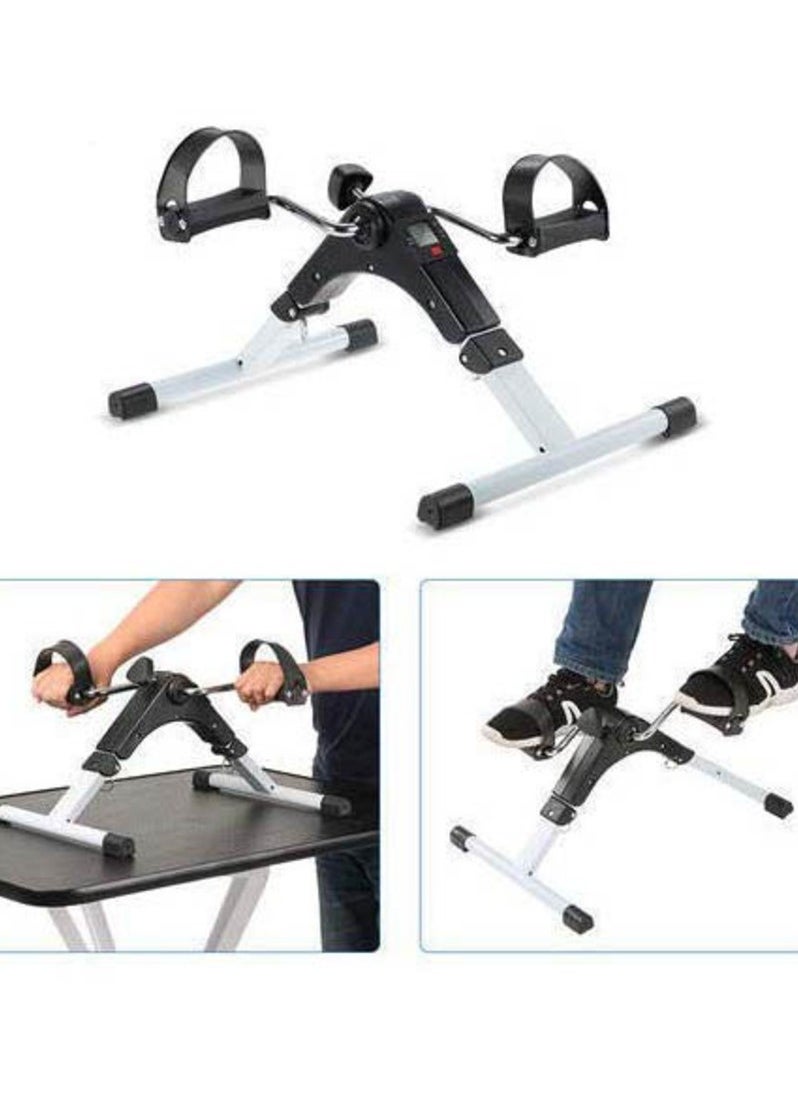 Arm and leg multipurpose Pedal exerciser with variable resistance nonslip feet holder and adjustable home fitness equipment with dual function and digital display