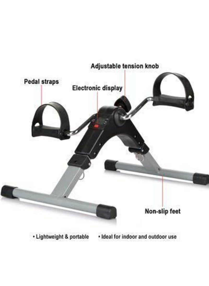 Arm and leg multipurpose Pedal exerciser with variable resistance nonslip feet holder and adjustable home fitness equipment with dual function and digital display