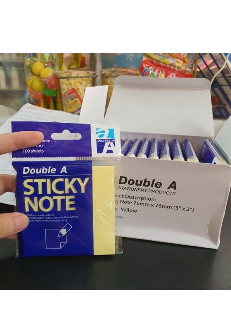 Double A 3-piece Sticky notes 3x3 Double A yellow (100x6) yellow - Image 2