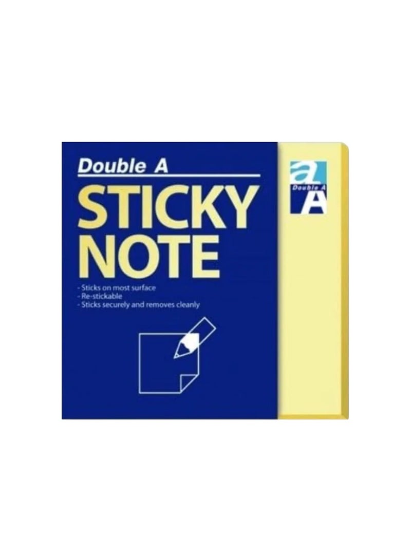 Double A 3-piece Sticky notes 3x3 Double A yellow (100x6) yellow - Image 3