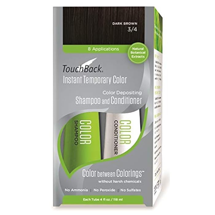 TouchBack Dark Brown Color Shampoo and Conditioner Set - Image 1