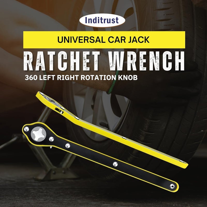 Inditrust Universal Car Jack Ratchet Wrench with 360 Left Right Rotation knob, Scissor Jack Lift Speed Handle Tool|Jack Lug Handle Tool|Tire Wheel Jack Wrench (Type 2) - Image 3
