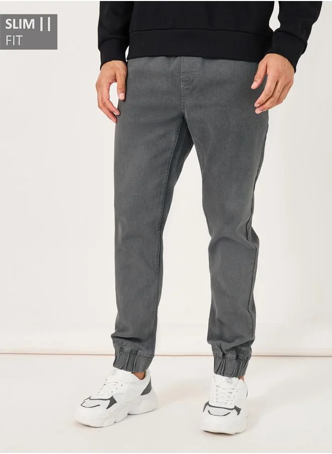 ستايلي Mid Wash Slim Fit Jogger Jeans