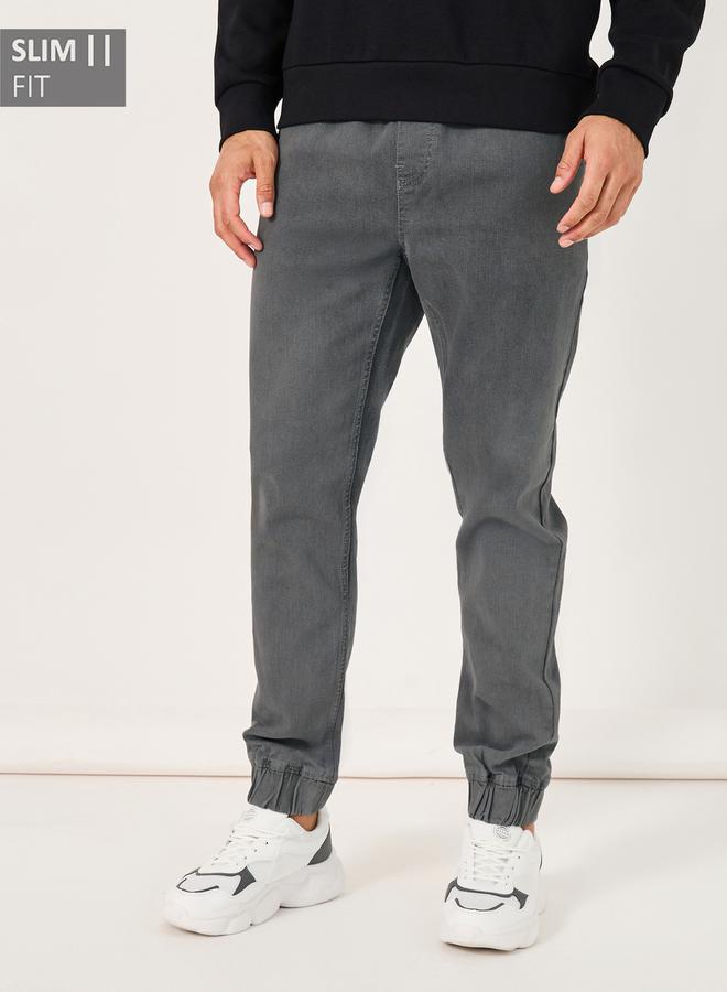 Styli Mid Wash Slim Fit Jogger Jeans  - Image 1