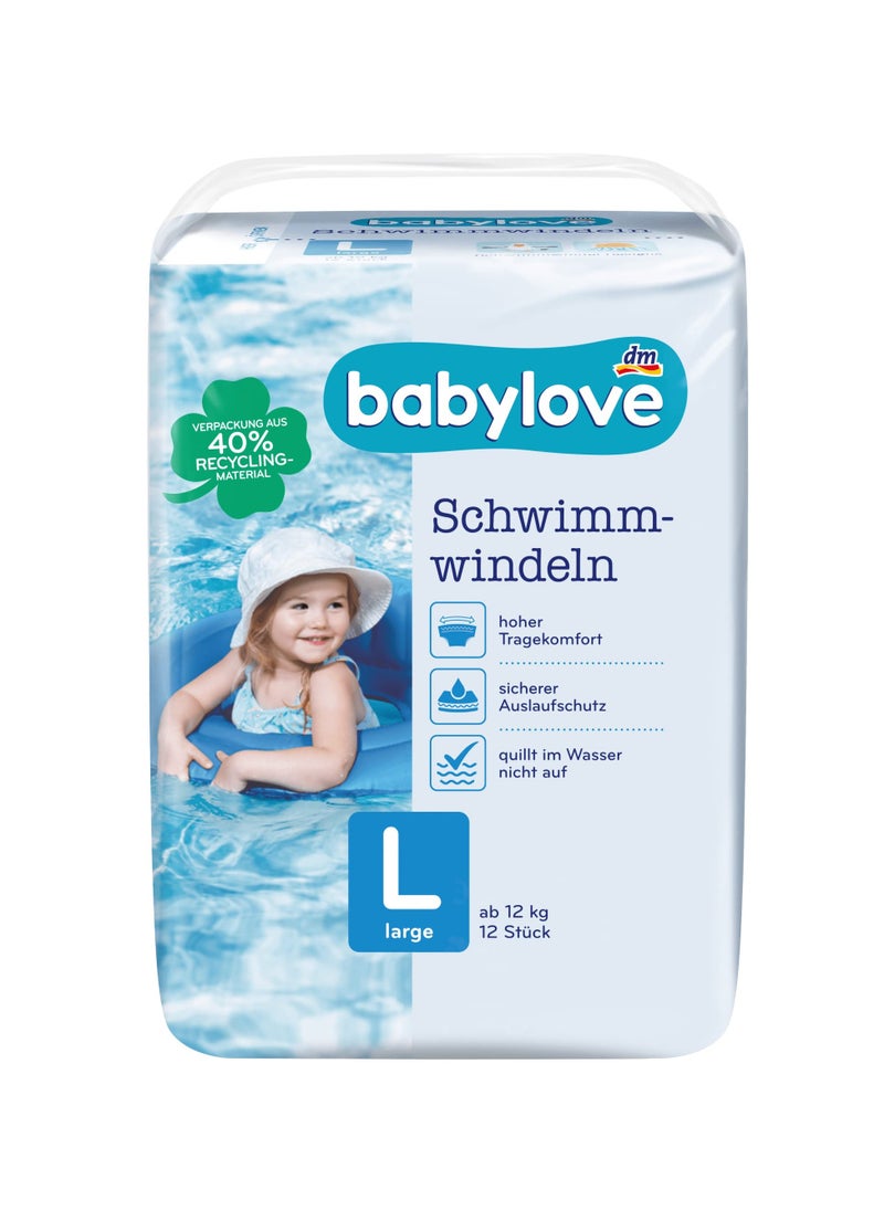 DM DM babylove Swimming Diapers Large 12+ Pack of 12 