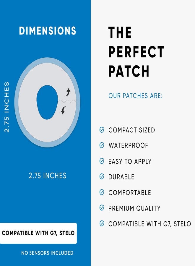 Flexd - Dexcom G7 Over Patches Waterproof for G7 Dexcom Over Patch & Stelo Overpatch - G7 Adhesive Patches Waterproof - (30Pcs) - Clear Transparent - Image 2