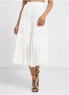 Ginger Tiered Maxi Skirt With Lace Detailing  - Image 1