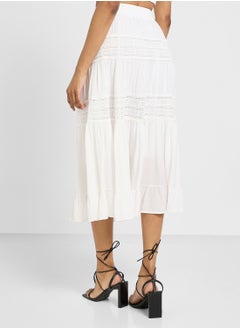 Ginger Tiered Maxi Skirt With Lace Detailing  - Image 3