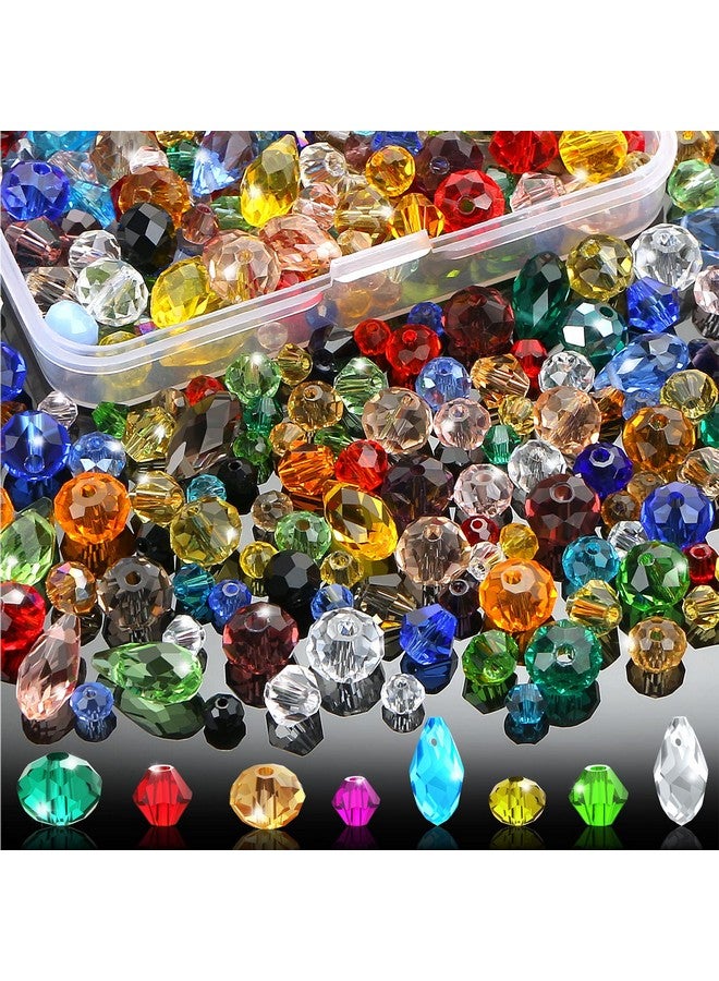 MIKIMIQI 750 Pcs Assorted Crystal Glass Beads for Jewelry Making, Colorful Faceted Rondelle Crystal Beads with Box, Briolette Diamond Crystal Spacer Beads Teardrop Charms for DIY Craft Bracelets - Image 1