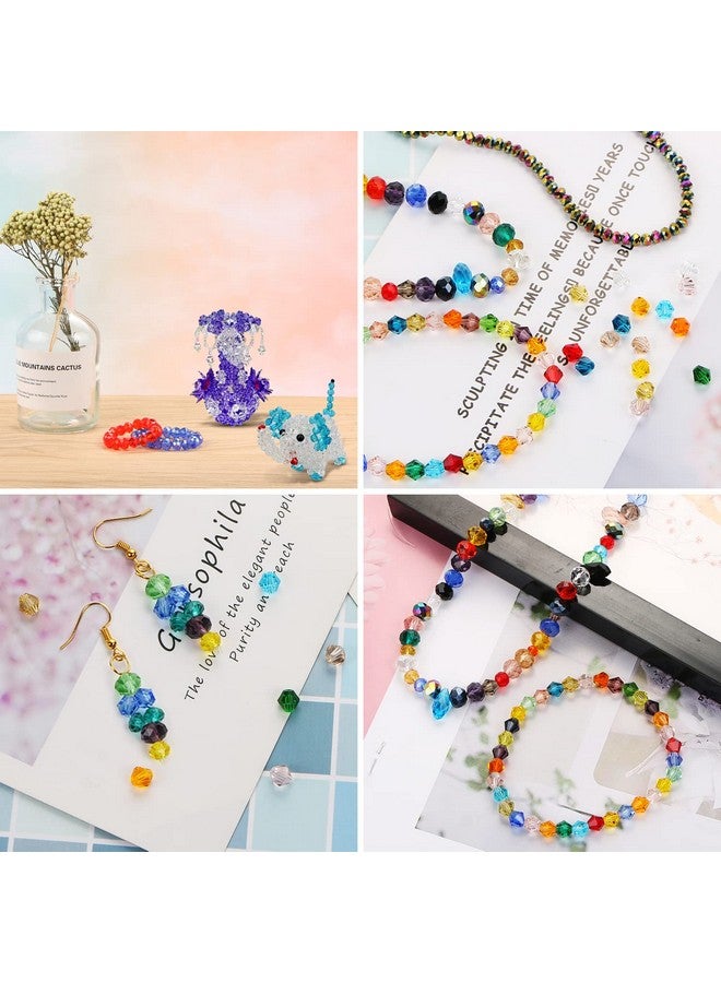 MIKIMIQI 750 Pcs Assorted Crystal Glass Beads for Jewelry Making, Colorful Faceted Rondelle Crystal Beads with Box, Briolette Diamond Crystal Spacer Beads Teardrop Charms for DIY Craft Bracelets - Image 3
