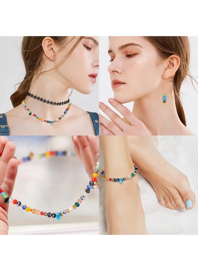MIKIMIQI 750 Pcs Assorted Crystal Glass Beads for Jewelry Making, Colorful Faceted Rondelle Crystal Beads with Box, Briolette Diamond Crystal Spacer Beads Teardrop Charms for DIY Craft Bracelets - Image 5