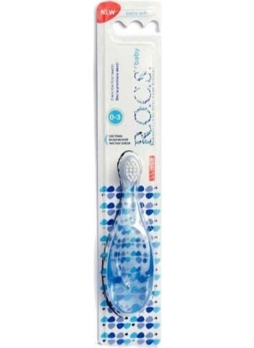 Rocs Baby 0-3 Years Old Toothbrush - Blue Extra Soft Soft 