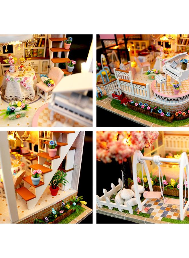 Bluejw DIY Cabin Pink Girl Princess Room Creative Handmade Attic Art Room Assembled Model Toys Sweet Words - Image 5