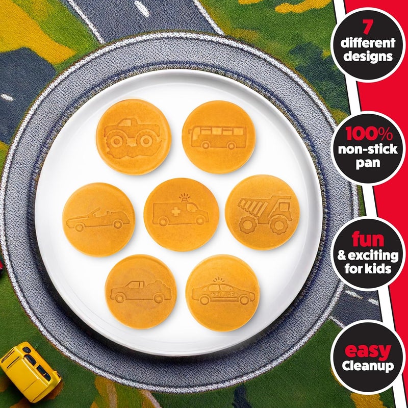 CucinaPro Car & Truck Mini Pancake Pan - Make 7 Unique Flapjack Cars, Nonstick Pan Cake Maker Griddle for Breakfast Fun & Easy Cleanup - Image 3