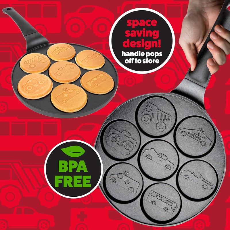 CucinaPro Car & Truck Mini Pancake Pan - Make 7 Unique Flapjack Cars, Nonstick Pan Cake Maker Griddle for Breakfast Fun & Easy Cleanup - Image 5