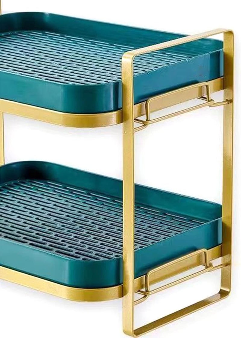 Kitwe Water Cup Holder Glass Cup Storage Rack Double Layer Simple Seasoning Bottle Storage Shelf Bathroom Kitchen Desk Organizer - Image 4