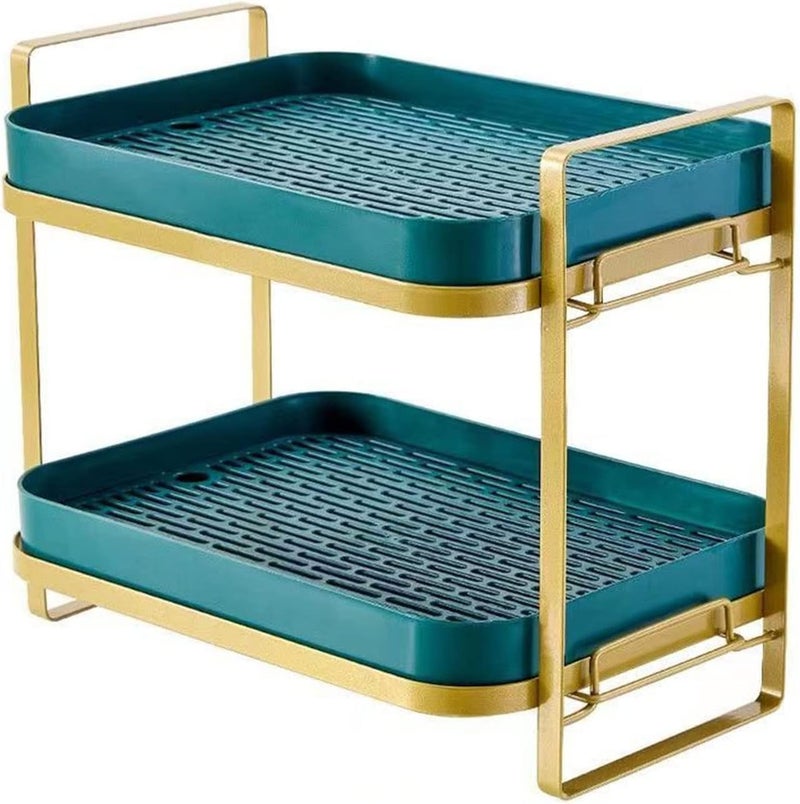 Kitwe Water Cup Holder Glass Cup Storage Rack Double Layer Simple Seasoning Bottle Storage Shelf Bathroom Kitchen Desk Organizer - Image 5