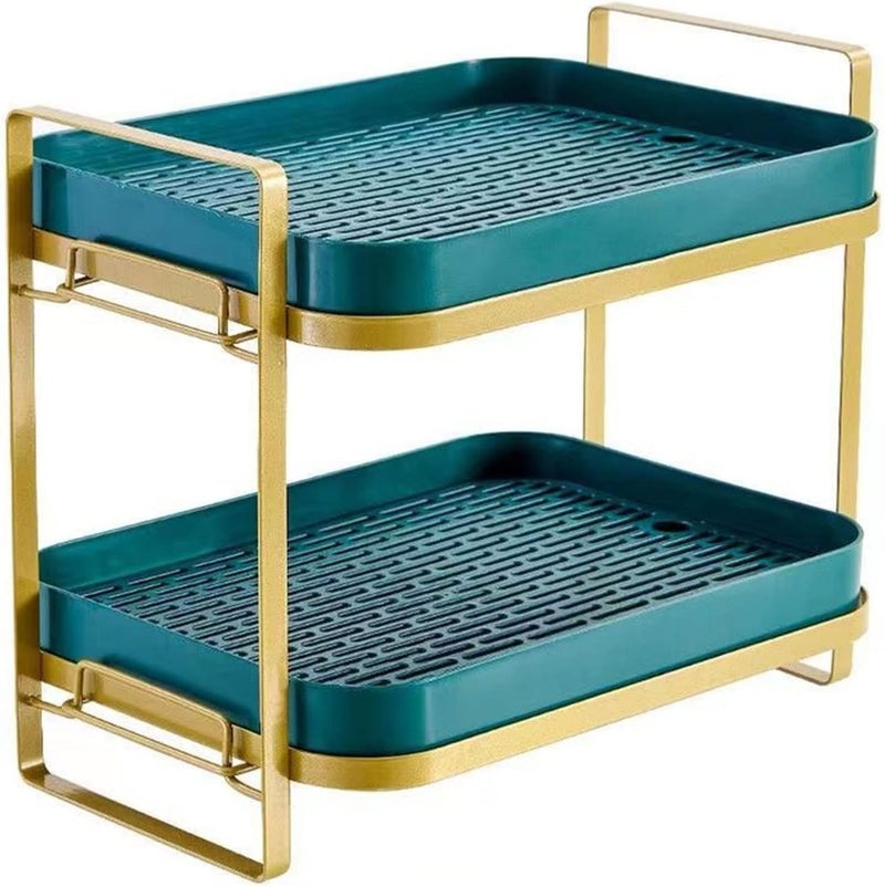 Kitwe Water Cup Holder Glass Cup Storage Rack Double Layer Simple Seasoning Bottle Storage Shelf Bathroom Kitchen Desk Organizer - Image 2