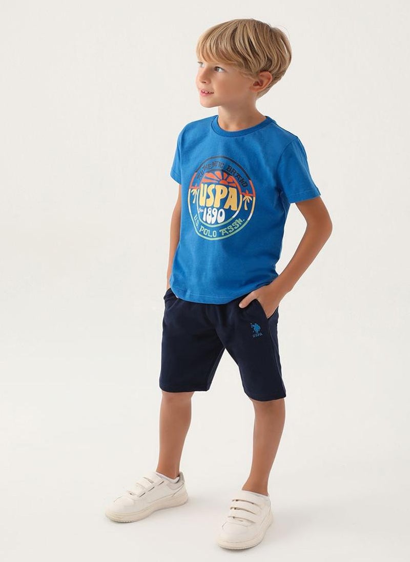 U.S. Polo Assn. U.S. Polo Assn. Boys Cobalt Bermuda Set - Image 1