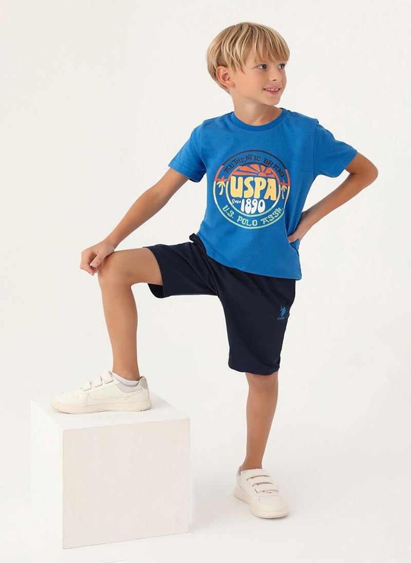 U.S. Polo Assn. U.S. Polo Assn. Boys Cobalt Bermuda Set - Image 3