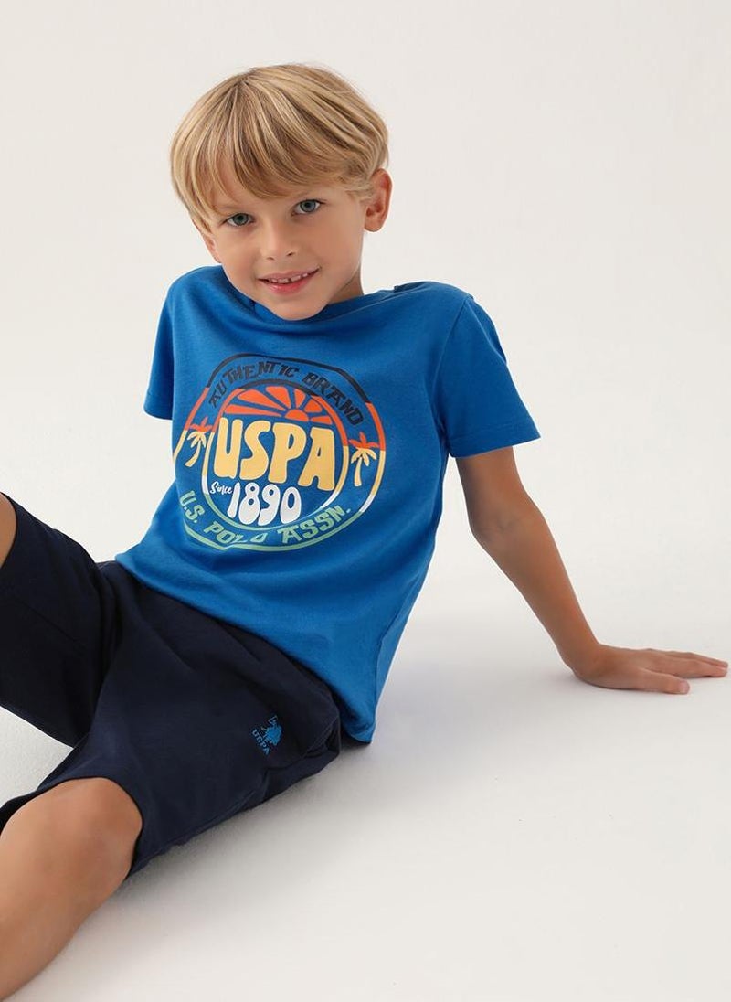 U.S. Polo Assn. U.S. Polo Assn. Boys Cobalt Bermuda Set - Image 2