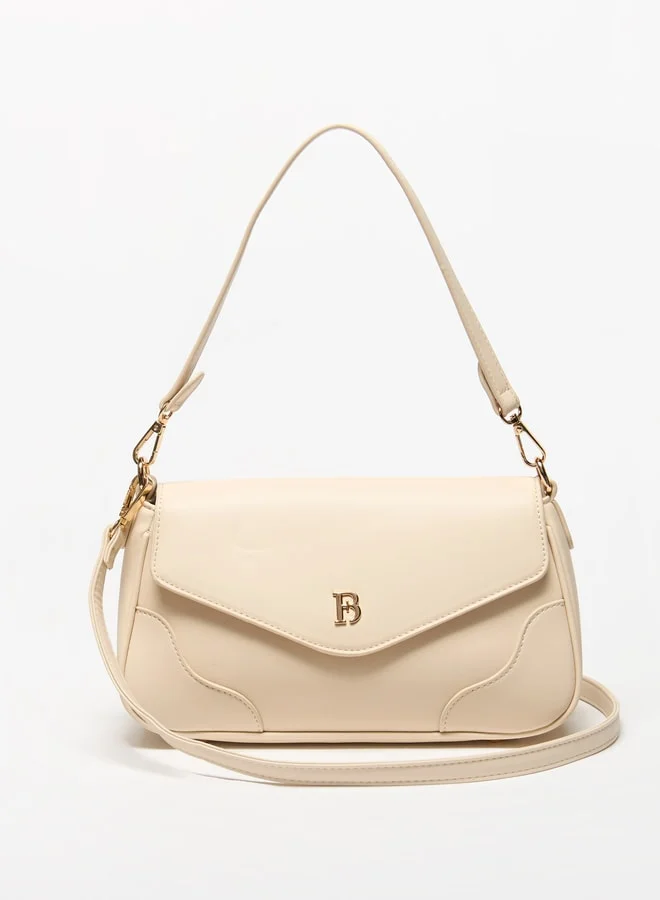 فلورا بيلا من شو إكسبرس Women Solid Shoulder Bag with Magnetic Button Closure and Detachable Strap
