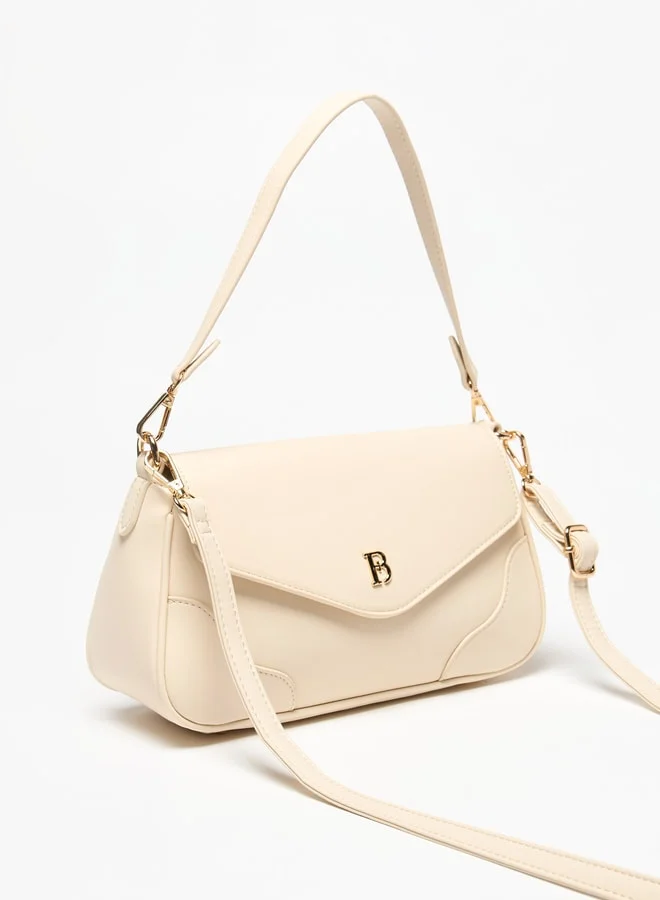 فلورا بيلا من شو إكسبرس Women Solid Shoulder Bag with Magnetic Button Closure and Detachable Strap
